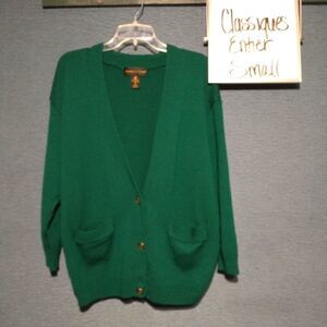 Classiques Entire teal 3 button men's cardigan size small